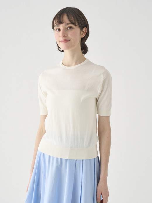 半袖コットンニットプルオーバー | NELL | 30G MODERN FIT 詳細画像 STARCH 3