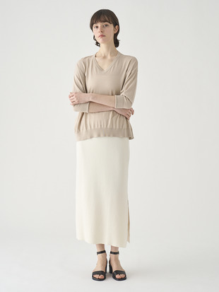 コットンリブニットロングスカート | NUALA | 30G