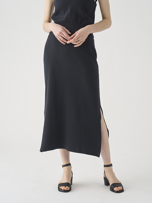 コットンリブニットロングスカート | NUALA | 30G 詳細画像 BLACK 3