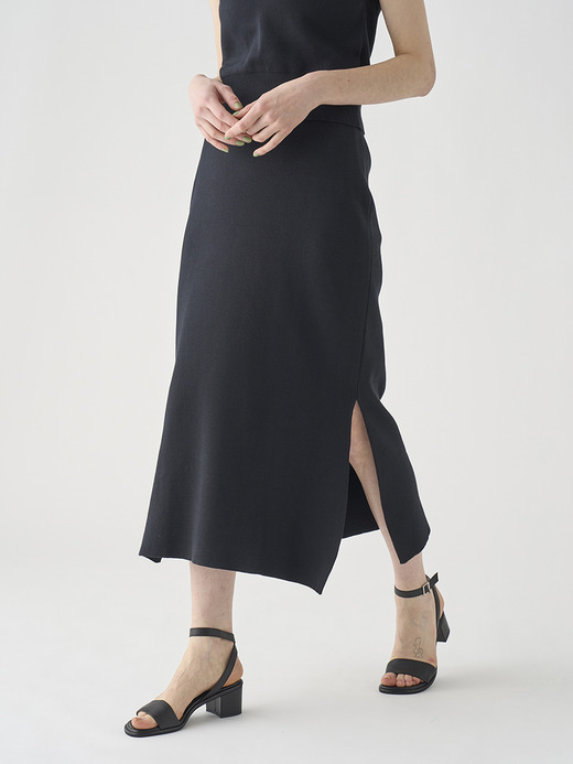 コットンリブニットロングスカート | NUALA | 30G 詳細画像 BLACK 4