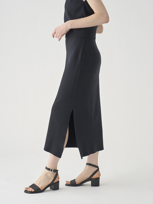 コットンリブニットロングスカート | NUALA | 30G 詳細画像 BLACK 5