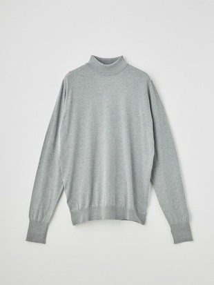 長袖モックネックコットンニットクラシックプルオーバー | OAKDALE | 30G EASY FIT