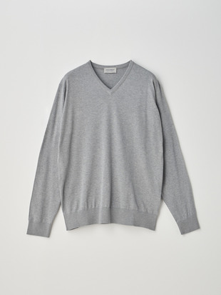 Ｖネック長袖コットンニットプルオーバー | OSMOND | 30G MODERN FIT