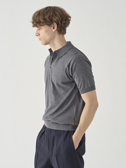 半袖コットンニットポロシャツ | REID | 30G MODERN FIT 詳細画像 CHARCOAL 6