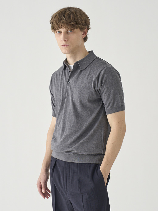 半袖コットンニットポロシャツ | REID | 30G MODERN FIT 詳細画像 CHARCOAL 7