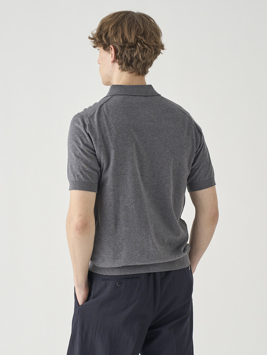 半袖コットンニットポロシャツ | REID | 30G MODERN FIT 詳細画像 CHARCOAL 8