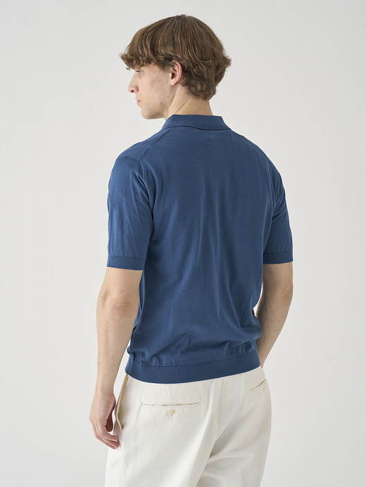 半袖コットンニットポロシャツ | REID | 30G MODERN FIT 詳細画像 DELFT BLUE 5
