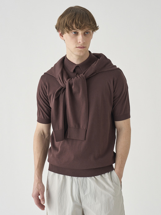半袖コットンニットポロシャツ | REID | 30G MODERN FIT 詳細画像 RAISIN 8