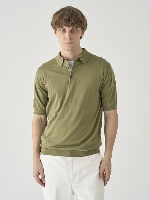 半袖コットンニットポロシャツ | REID | 30G MODERN FIT 詳細画像 TARRAGON 1