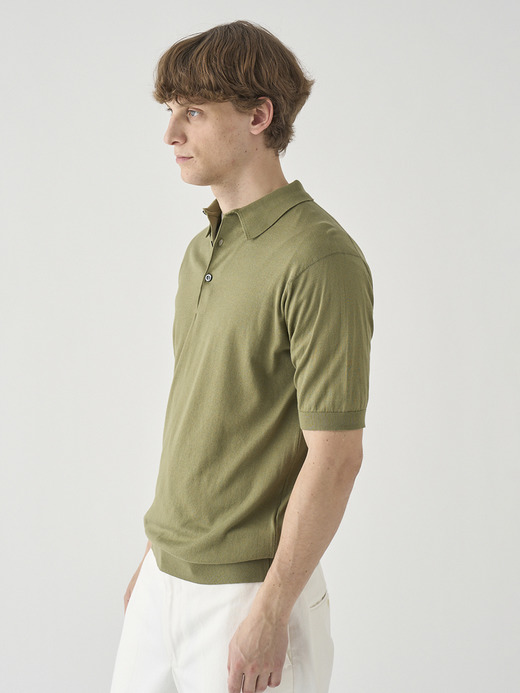 半袖コットンニットポロシャツ | REID | 30G MODERN FIT 詳細画像 TARRAGON 4