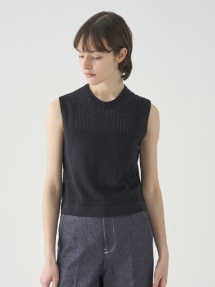 コットンレース編みノースリーブニットトップス | RIDLEY | 30G