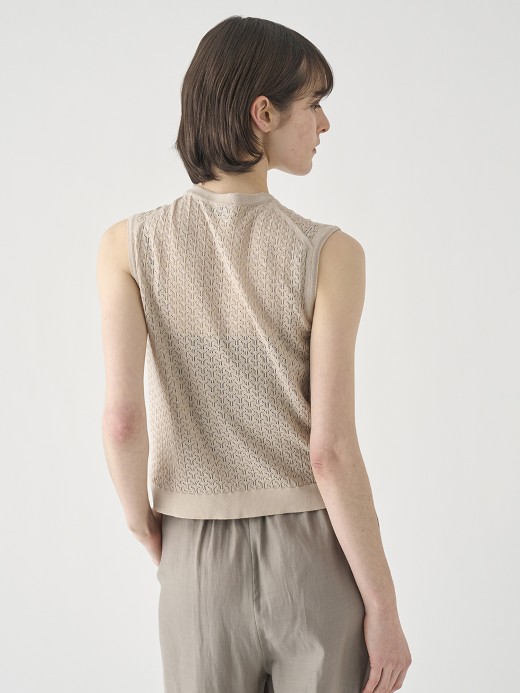 コットンレース編みノースリーブニットトップス | RIDLEY | 30G 詳細画像 ALMOND 6