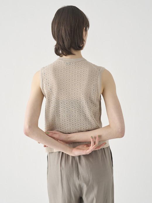 コットンレース編みノースリーブニットトップス | RIDLEY | 30G 詳細画像 ALMOND 7