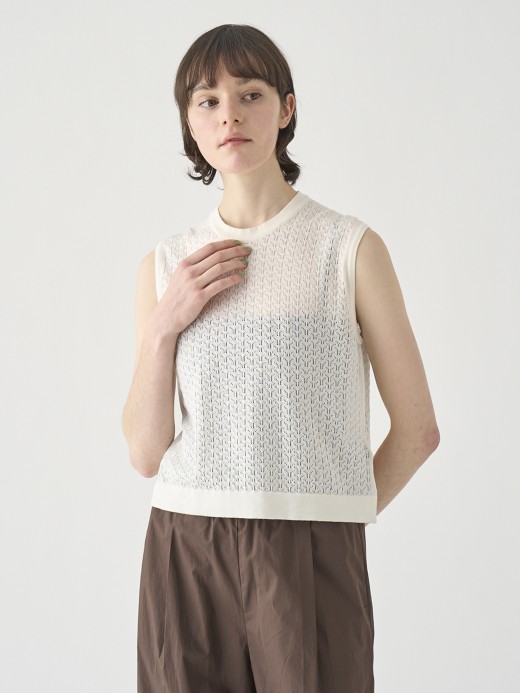 コットンレース編みノースリーブニットトップス | RIDLEY | 30G 詳細画像 STARCH 1