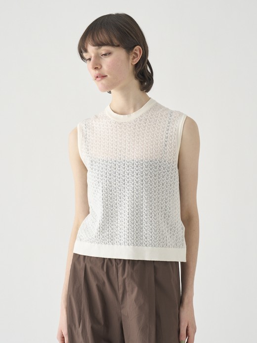 コットンレース編みノースリーブニットトップス | RIDLEY | 30G 詳細画像 STARCH 2