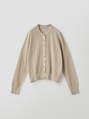 コットンレース編みニットカーディガン | ROXBURGH | 30G