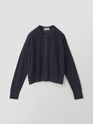 コットンレース編みニットカーディガン | ROXBURGH | 30G