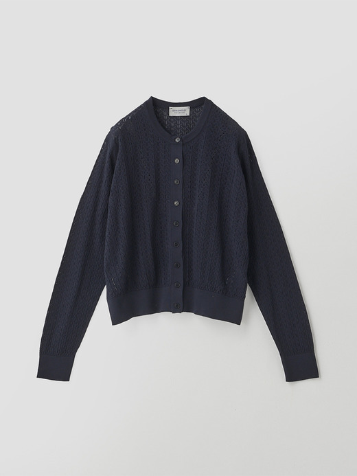 コットンレース編みニットカーディガン | ROXBURGH | 30G 詳細画像 NAVY 1