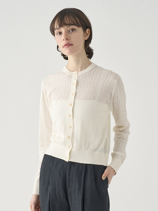 コットンレース編みニットカーディガン | ROXBURGH | 30G 詳細画像 STARCH 4