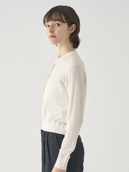 コットンレース編みニットカーディガン | ROXBURGH | 30G 詳細画像 STARCH 6