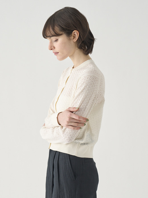 コットンレース編みニットカーディガン | ROXBURGH | 30G 詳細画像 STARCH 7
