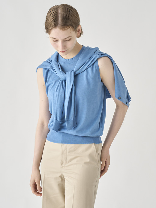 [Anglo Indian Gauze]ノースリーブニットプルオーバー | RYLIE | 30G 詳細画像 AZUL 10