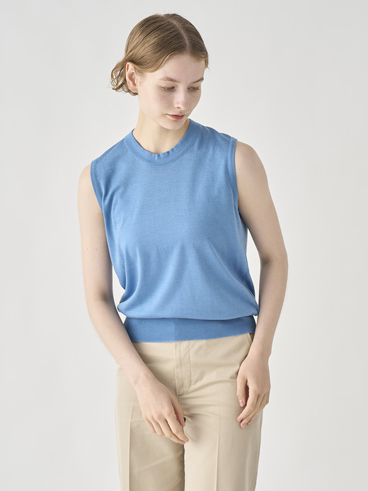 [Anglo Indian Gauze]ノースリーブニットプルオーバー | RYLIE | 30G 詳細画像 AZUL 3