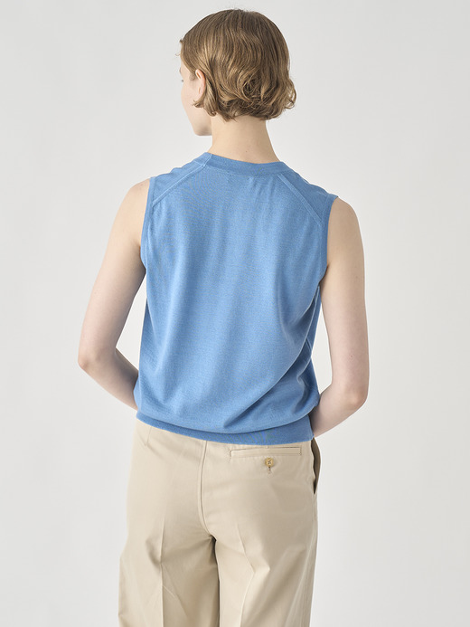 [Anglo Indian Gauze]ノースリーブニットプルオーバー | RYLIE | 30G 詳細画像 AZUL 5