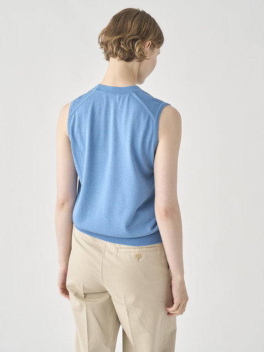 [Anglo Indian Gauze]ノースリーブニットプルオーバー | RYLIE | 30G 詳細画像 AZUL 6