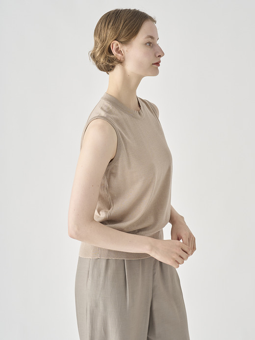 [Anglo Indian Gauze]ノースリーブニットプルオーバー | RYLIE | 30G 詳細画像 OAT 8