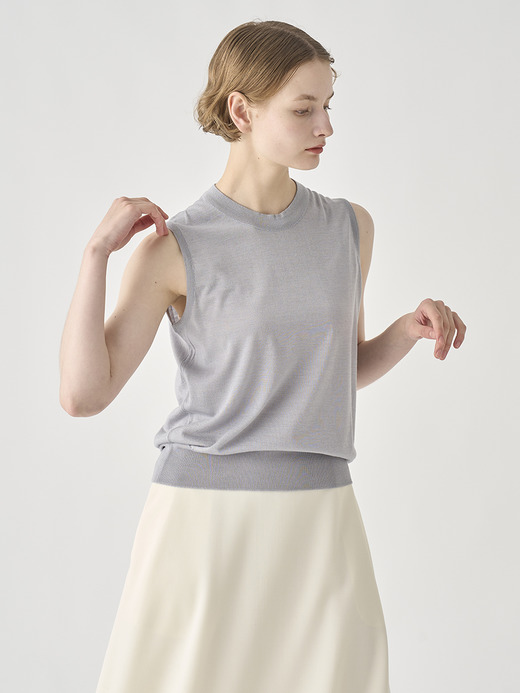 [Anglo Indian Gauze]ノースリーブニットプルオーバー | RYLIE | 30G 詳細画像 SILVER BIRCH 8