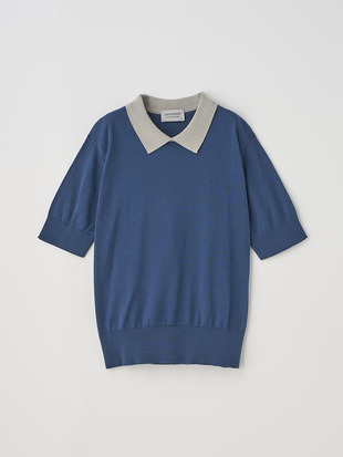 半袖バイカラーコットンニットポロシャツ | S4485 | 30G