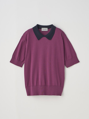 半袖バイカラーコットンニットポロシャツ | S4485 | 30G