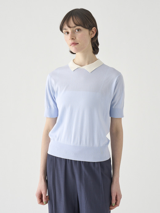 半袖バイカラーコットンニットポロシャツ | S4485 | 30G 詳細画像 NO29(S4485) 1