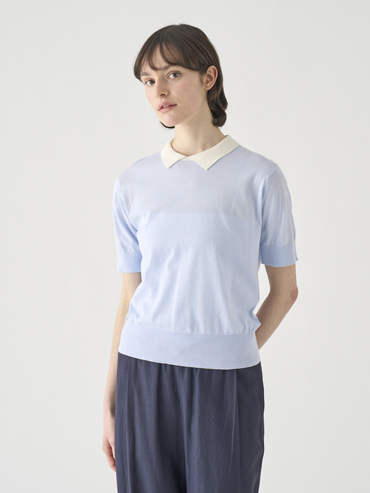 半袖バイカラーコットンニットポロシャツ | S4485 | 30G 詳細画像 NO29(S4485) 3
