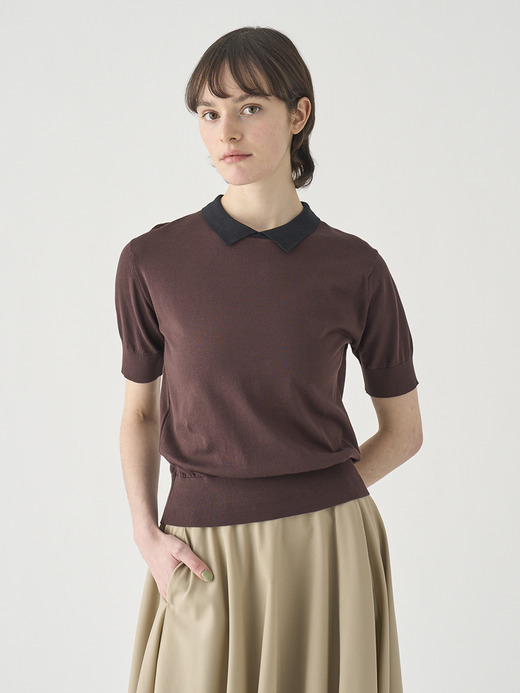 半袖バイカラーコットンニットポロシャツ | S4485 | 30G 詳細画像 NO30(S4485) 3