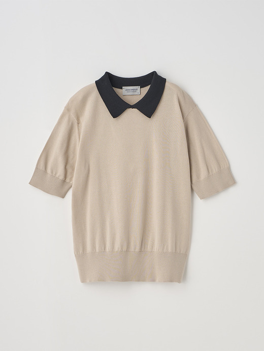 半袖バイカラーコットンニットポロシャツ | S4485 | 30G 詳細画像 NO31(S4485) 1