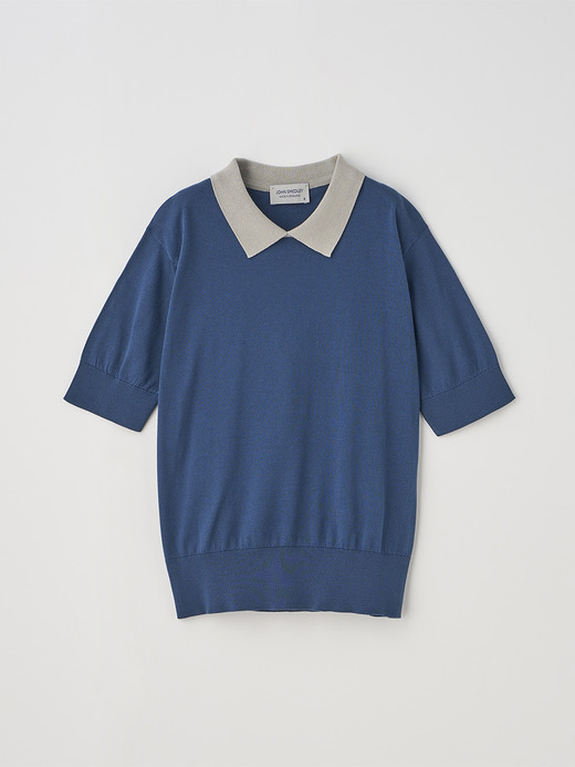 半袖バイカラーコットンニットポロシャツ | S4485 | 30G 詳細画像 NO32(S4485) 1