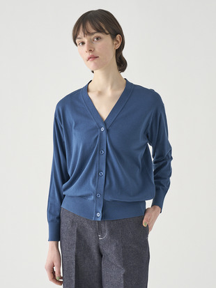 Ｖネック長袖コットンニットカーディガン | S4620 | 30G COMMON FIT