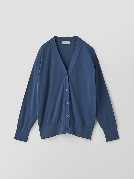 Ｖネック長袖コットンニットカーディガン | S4620 | 30G COMMON FIT 詳細画像 DELFT BLUE 2