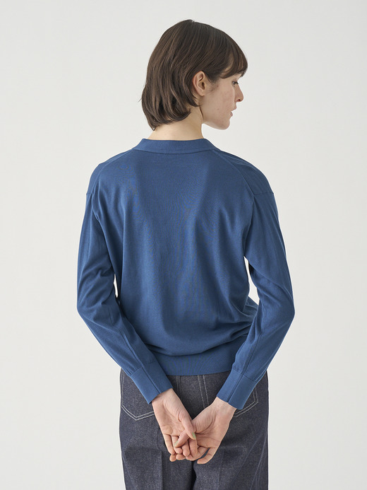 Ｖネック長袖コットンニットカーディガン | S4620 | 30G COMMON FIT 詳細画像 DELFT BLUE 6