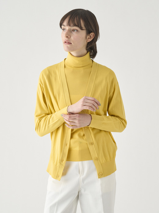 Ｖネック長袖コットンニットカーディガン | S4620 | 30G COMMON FIT 詳細画像 POLLEN 1