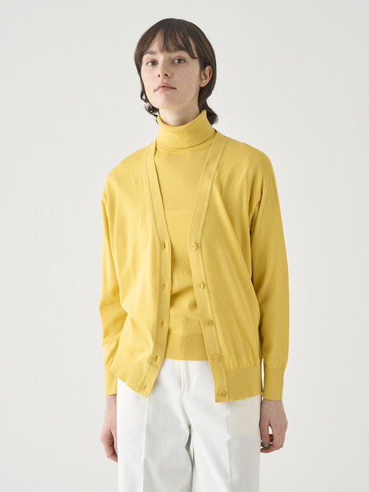 Ｖネック長袖コットンニットカーディガン | S4620 | 30G COMMON FIT 詳細画像 POLLEN 3