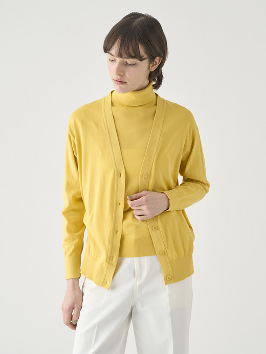 Ｖネック長袖コットンニットカーディガン | S4620 | 30G COMMON FIT 詳細画像 POLLEN 4