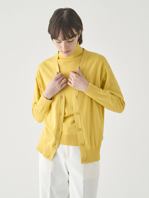 Ｖネック長袖コットンニットカーディガン | S4620 | 30G COMMON FIT 詳細画像 POLLEN 9