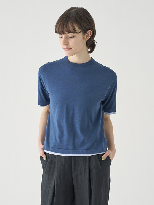 コットンニットTシャツ | S4621 | 30G 詳細画像 DELFT BLUE 1