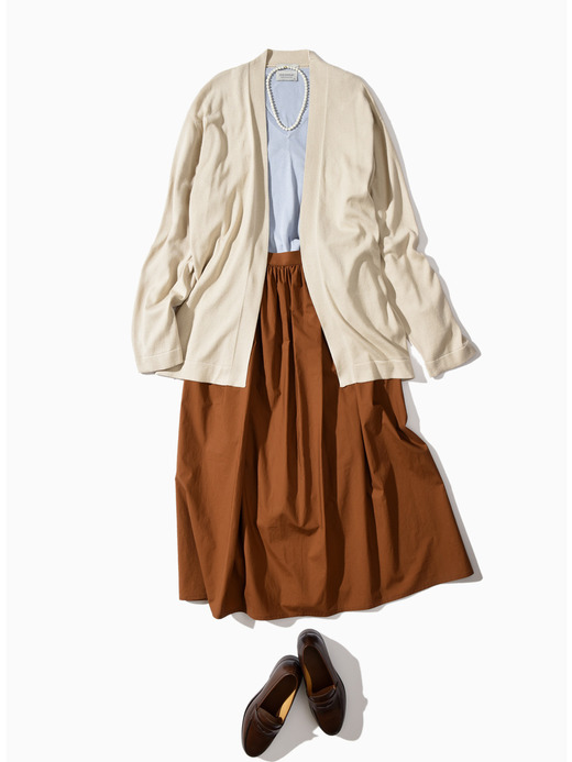 ボタンレス長袖カーディガン | S4680 | 24G  詳細画像 ALMOND 2