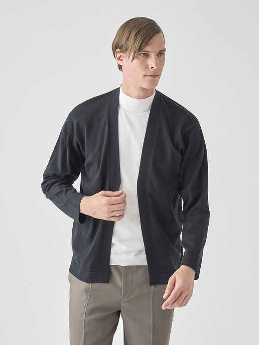 ボタンレス長袖カーディガン | S4680 | 24G  詳細画像 BLACK 1