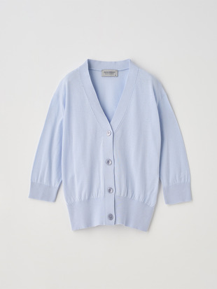 Ｖネック５分袖クロップドコットンニットカーディガン | S4741 | 30G