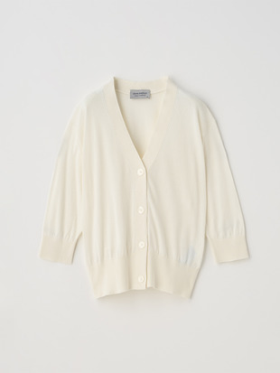 Ｖネック５分袖クロップドコットンニットカーディガン | S4741 | 30G